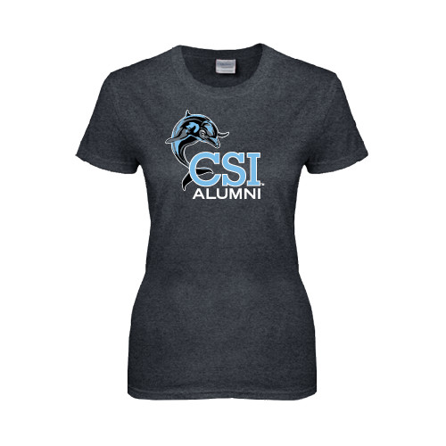 Womens Dark Heather Short Sleeve Tee-Alumni