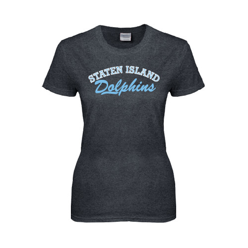 Womens Dark Heather Short Sleeve Tee-Staten Island Dolphins