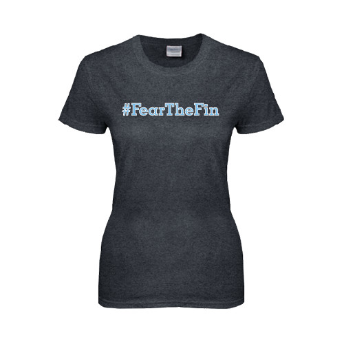 Womens Dark Heather Short Sleeve Tee-Fear the Fin