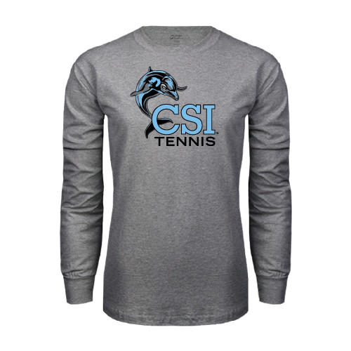 Grey Long Sleeve T Shirt-Tennis