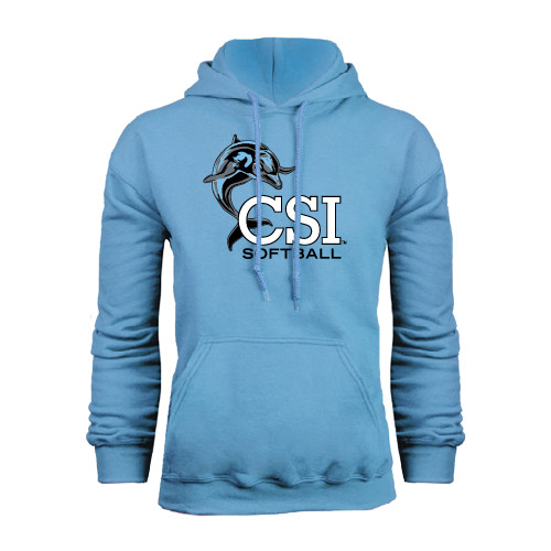 Light Blue Fleece Hoodie-Softball