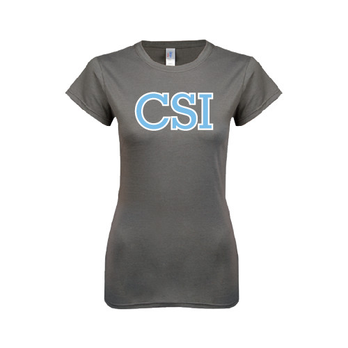 Next Level Womens Charcoal Boyfriend Tee-CSI