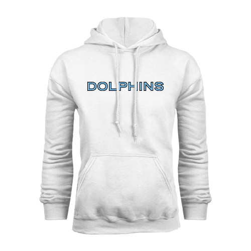 White Fleece Hoodie-Dolphins