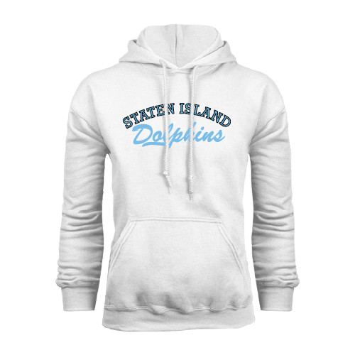 White Fleece Hoodie-Staten Island Dolphins