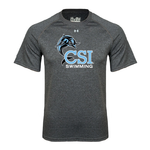 Under Armour Carbon Heather Tech Tee-Swimming