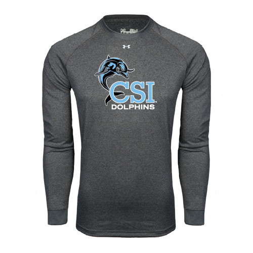 Under Armour Carbon Heather Long Sleeve Tech Tee-Official Logo