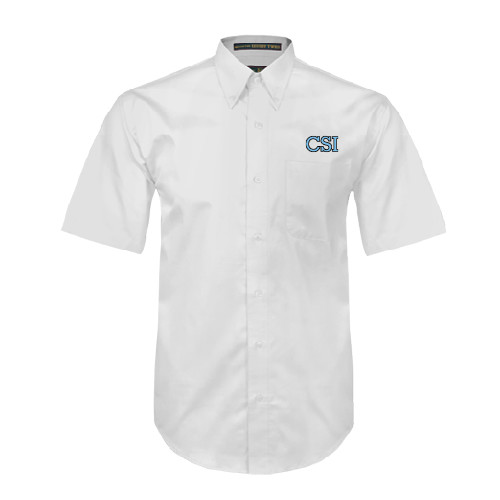 White Twill Button Down Short Sleeve-CSI