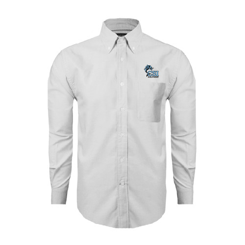 White Oxford Long Sleeve Shirt-Official Logo
