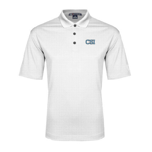 White Performance Fine Jacquard Polo-CSI