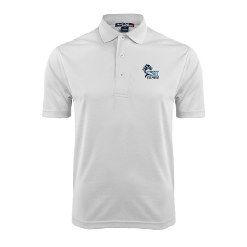 White Dry Mesh Polo-Official Logo
