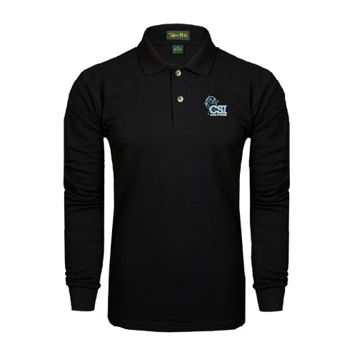 Black Long Sleeve Polo-Official Logo