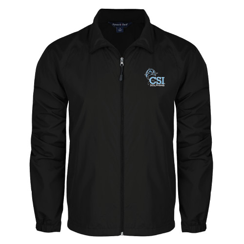 Black Full Zip Wind Jacket-Official Logo