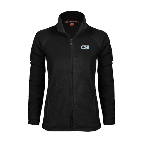 Womens Black Fleece Full Zip Jacket-CSI