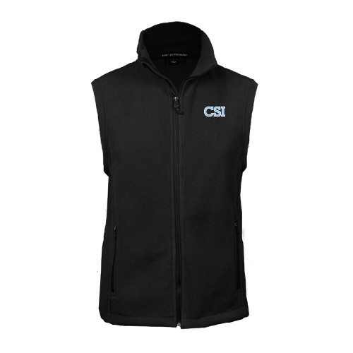 Black Fleece Full Zip Vest-CSI