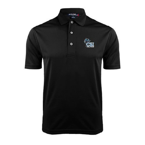 Black Dry Mesh Polo-Official Logo