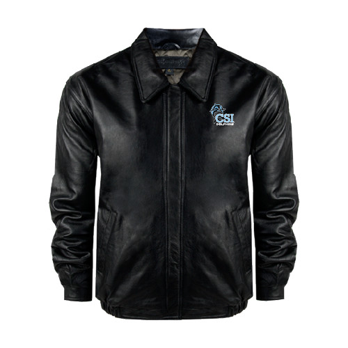 Black Buffed Bomber Jacket-Official Logo