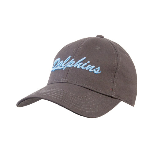 Charcoal Structured Adjustable Pro Style Hat-Script Dolphins