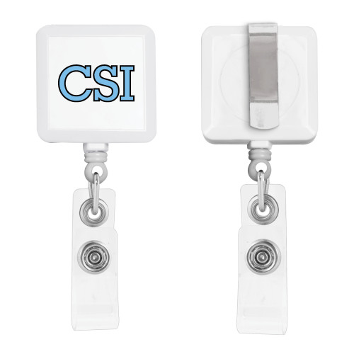 White Square Retractable Badge Holder-CSI