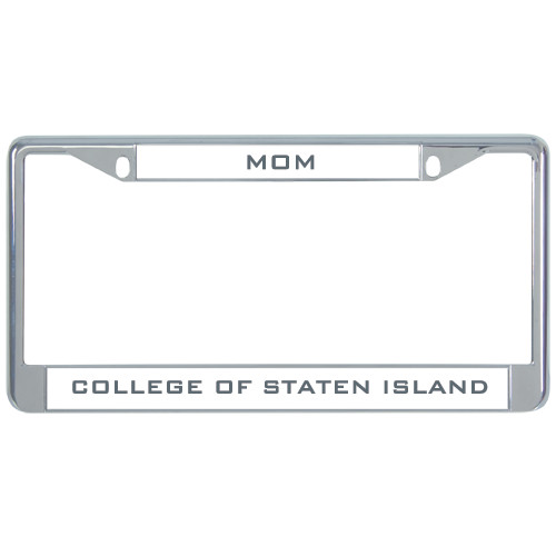 Mom Metal License Plate Frame in Chrome-Mom