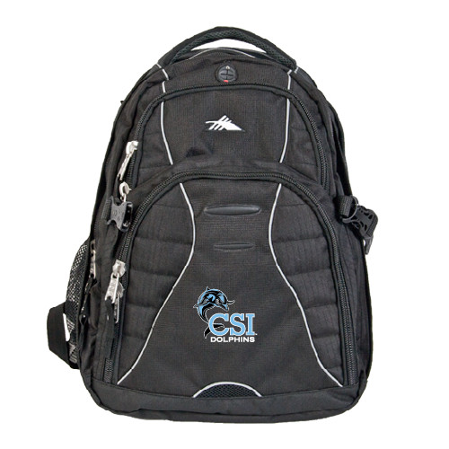 High Sierra Black Swerve Computer Backpack-Official Logo