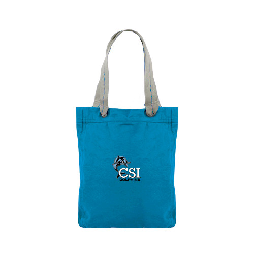 Allie Turquoise Canvas Tote-Official Logo