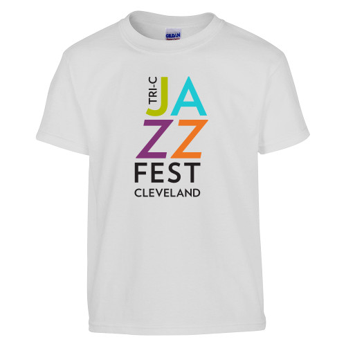 Youth White T Shirt - Tri-C JazzFest Cleveland