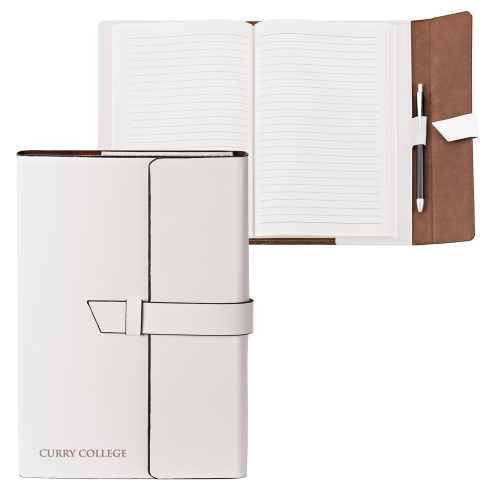  Fabrizio Junior White Portfolio w/Loop Closure - Curry College Wordmark Flat  Engraved