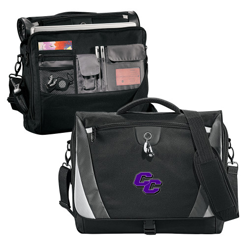  Black/Grey Slope Computer Messenger Bag - Curry College Primary Athletic Mark