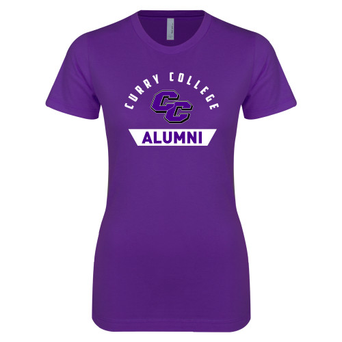  Next Level Womens Purple Boyfriend Tee - Curry College Alumni