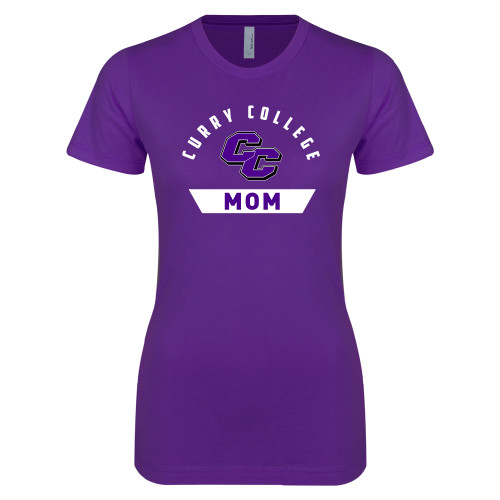  Next Level Womens Purple Boyfriend Tee - Curry College Mom