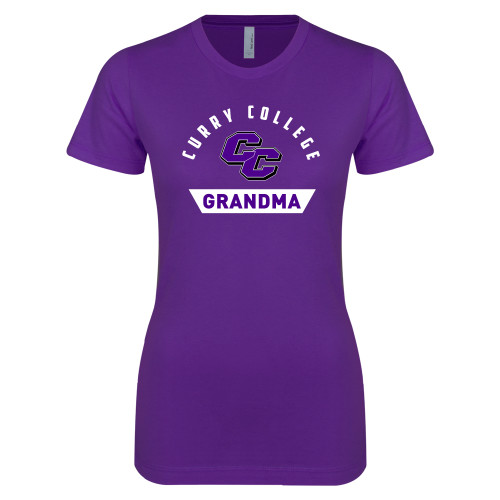  Next Level Womens Purple Boyfriend Tee - Curry College Grandma