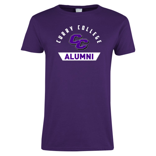  Womens Purple Short Sleeve Tee - Curry College Alumni