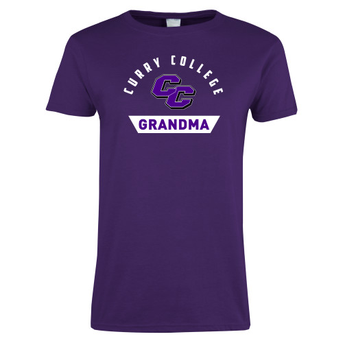  Womens Purple Short Sleeve Tee - Curry College Grandma