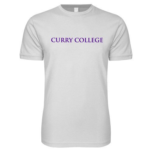  Next Level White SoftStyle T Shirt - Curry College Wordmark Flat