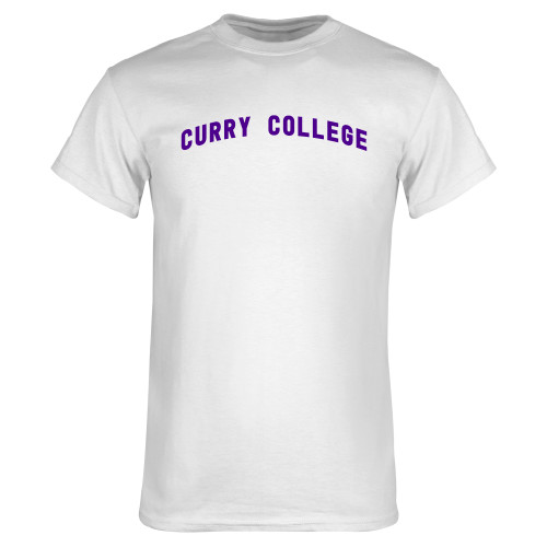  White T Shirt - Curry College Arched Design