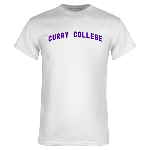 White T Shirt - Curry College Arched Design