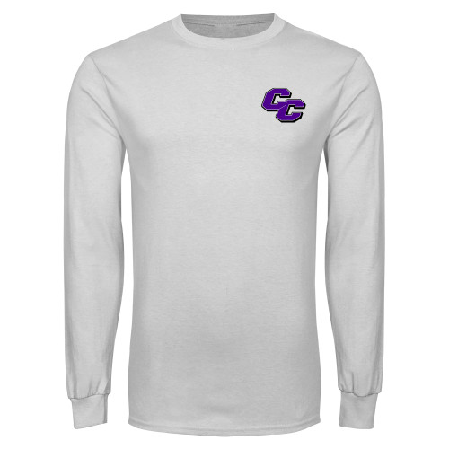  White Long Sleeve T Shirt - Curry College Primary Athletic Mark