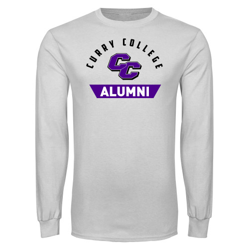  White Long Sleeve T Shirt - Curry College Alumni