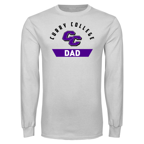  White Long Sleeve T Shirt - Curry College Dad
