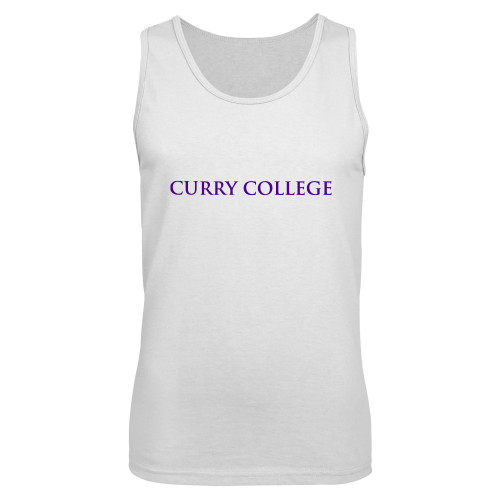  White Tank Top - Curry College Wordmark Flat