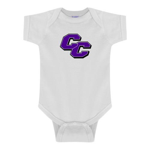  White Infant Onesie - Curry College Primary Athletic Mark