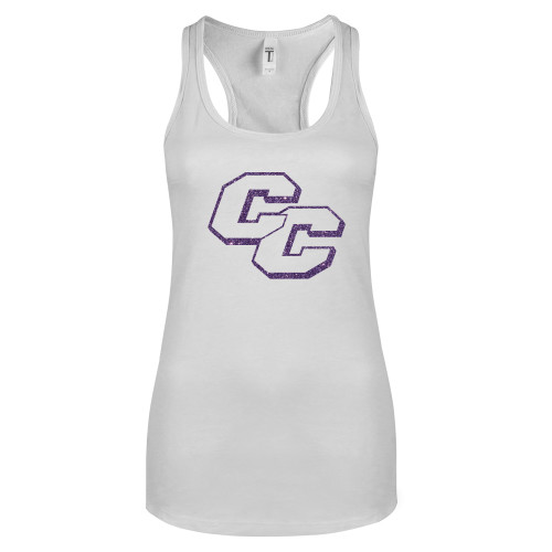  Next Level Racerback Tank White - I Purple Glitter