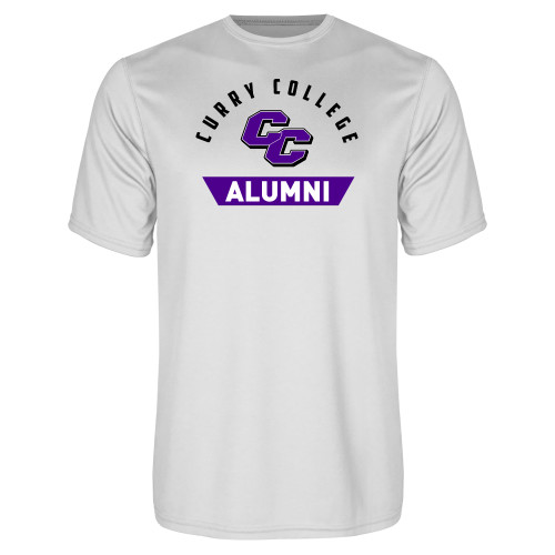  White Performance Tee - Curry College Alumni
