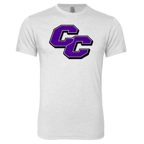  Next Level Heather White Triblend Tee - Curry College Primary Athletic Mark