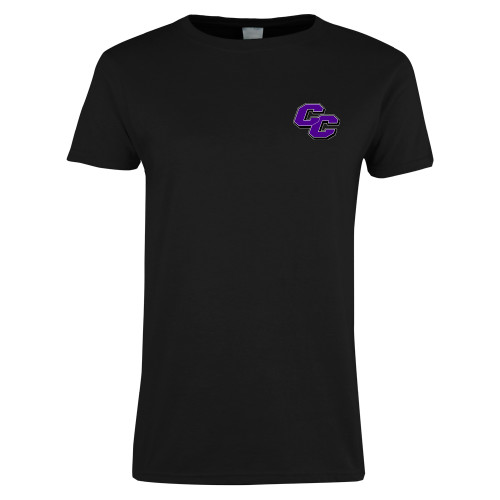  Womens Black Short Sleeve Tee - Curry College Primary Athletic Mark