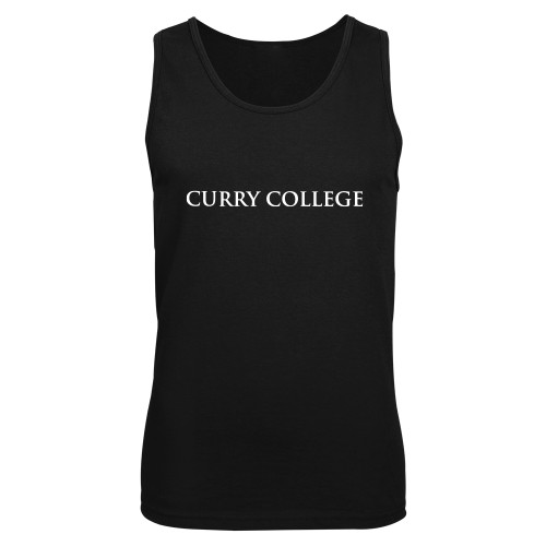  Black Tank Top - Curry College Wordmark Flat
