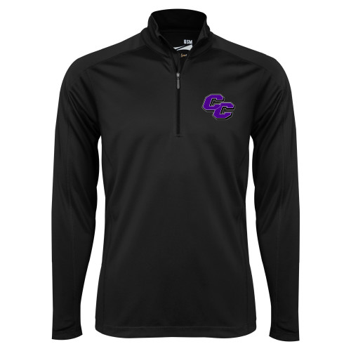  Syntrel Black Interlock 1/4 Zip - Curry College Primary Athletic Mark