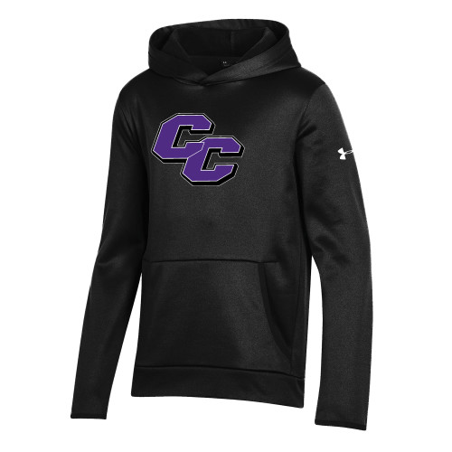  Under Armour Youth Black Fleece Hoodie - Curry College Primary Athletic Mark