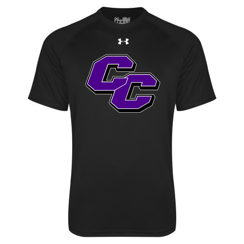  Under Armour Black Tech Tee - Curry College Primary Athletic Mark