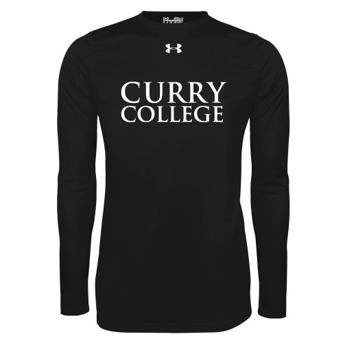  Under Armour Black Long Sleeve Tech Tee - Curry College Wordmark Stacked